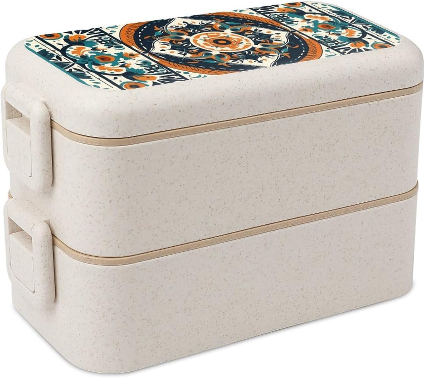 Lunch Box Bento Premium Special Aboriginal Patterns Printed Bento Box Bento with Spoon And Fork with Compartment Containers Suitable for Men And Women, style