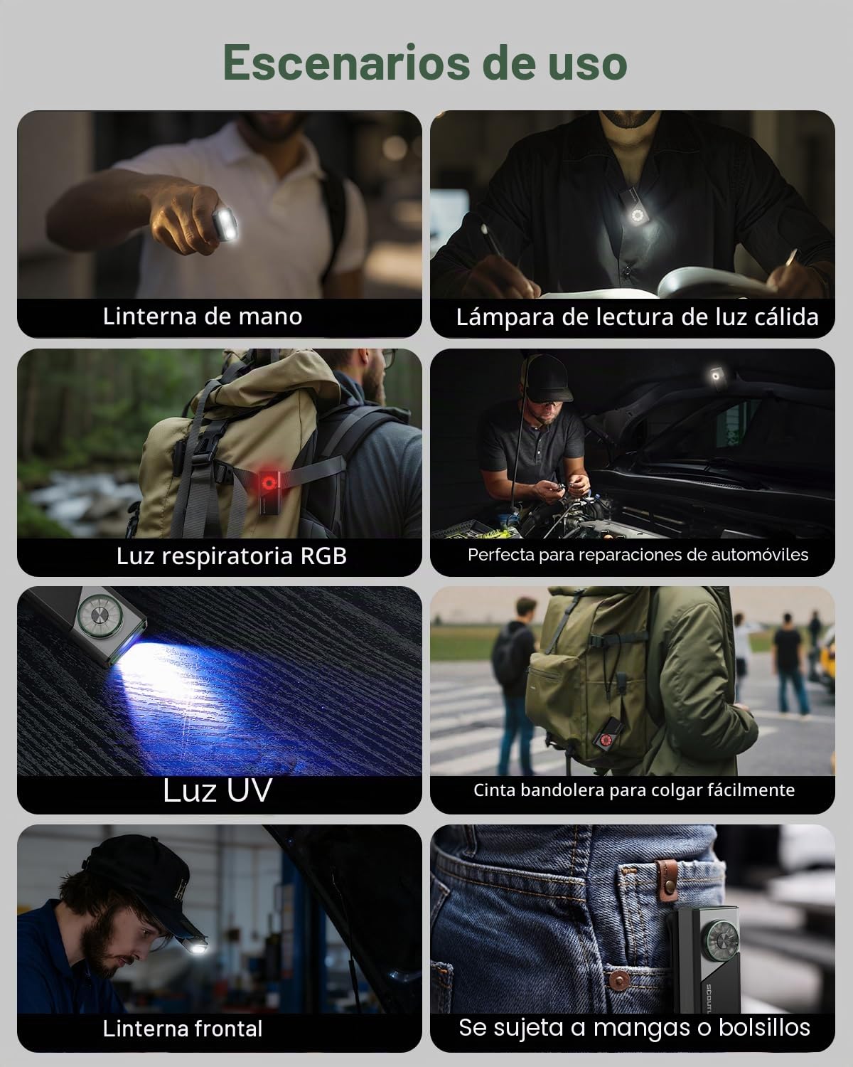 SCOUTLITE Linterna EDC recargable Vario RGB 700 EDC