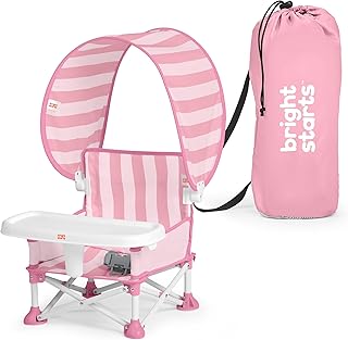Bright Starts Pop 'N Sit Cabana Baby Beach Portable Booster Chair with UPF Canopy, Floor Seat for Indoor/Outdoor Use, Comp Price In India
