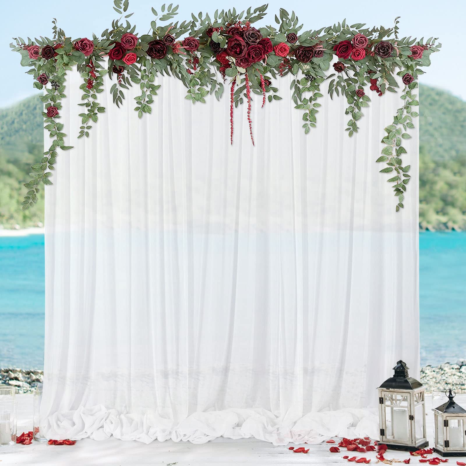 Buy White Curtain Backdrop Wedding Backdrop Curtains 10ft x 10ft