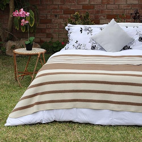 Miniatura 228 de Manta gruesa de lana de alpaca pesada para acampar al aire libre o usar en interiores Mantas suaves de lana de alpaca peruana