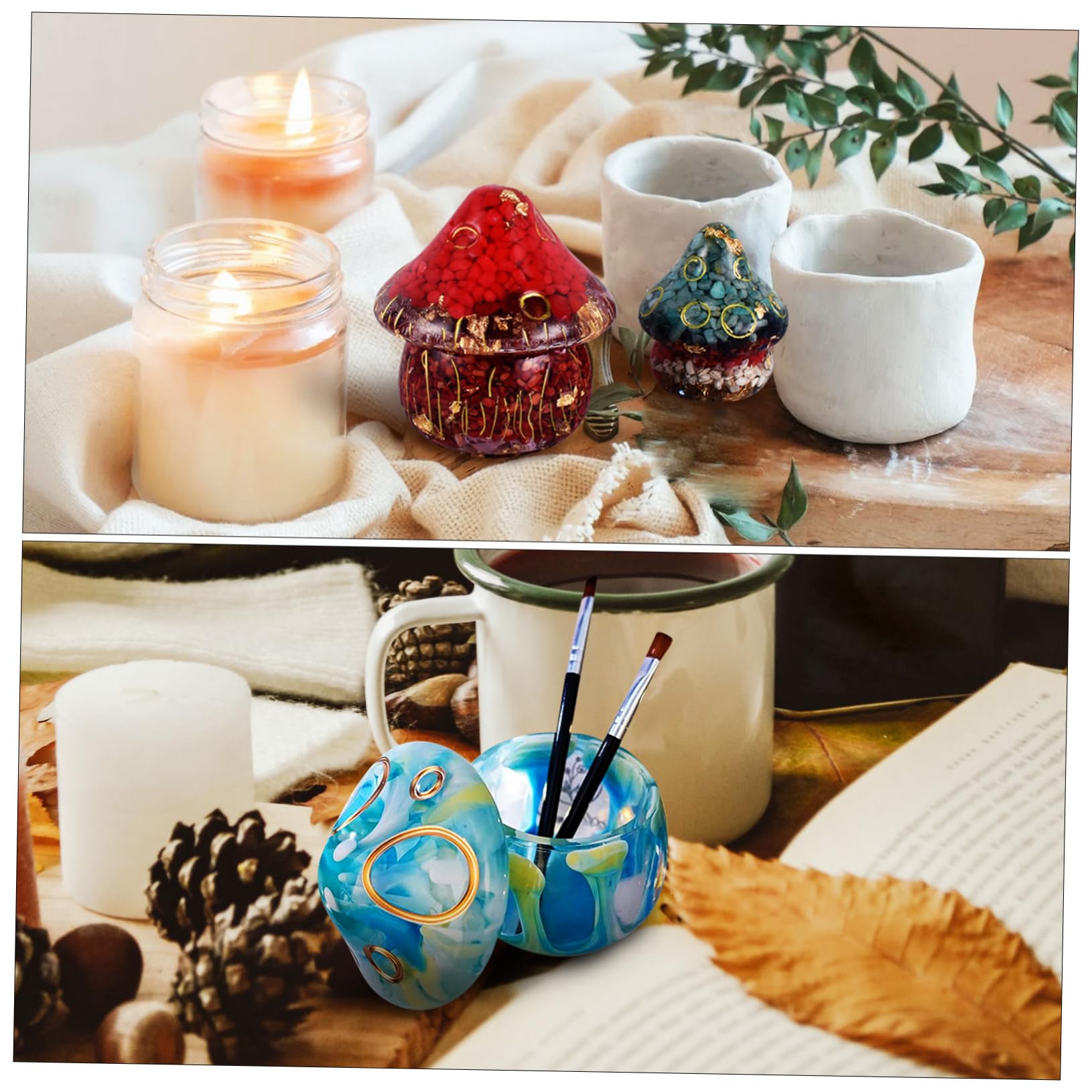 OSALADI 3 Set Stampo Silicone Per Creare Barattoli Decorativi E Pratici Stampo Silicone Flessibile Per Diy E Epossidica Mold Per Barattoli Unici E Stile Moderno 5 Pezzi*3