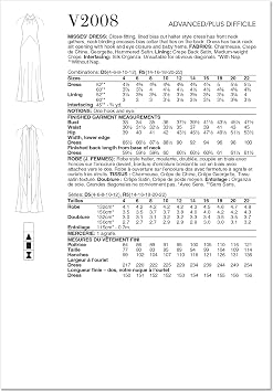 Vogue V2008D5 Misses' Close-Fitting Halter Style Dress Sewing Pattern Packet by Tom & Linda Platt, Design Code V2008 Sizes 4-6-8-10-12 Multicolor
