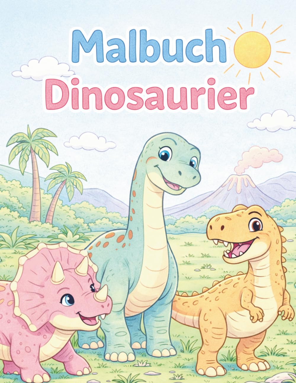 Malbuch Dinosaurier: 50 Malvorlagen für Kinder von 4-6 Jahren - Kindgerechte Motive der bekanntesten Urzeitechsen