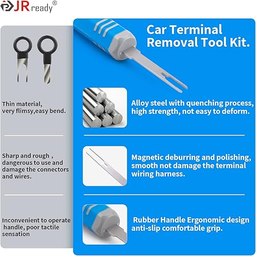 Miniatura 5 de JRready Paquete con 2 artículos JRready ST5253 + ST5211 Juego de herramientas extractoras de pasadores de coche, kit de herramientas de extracción