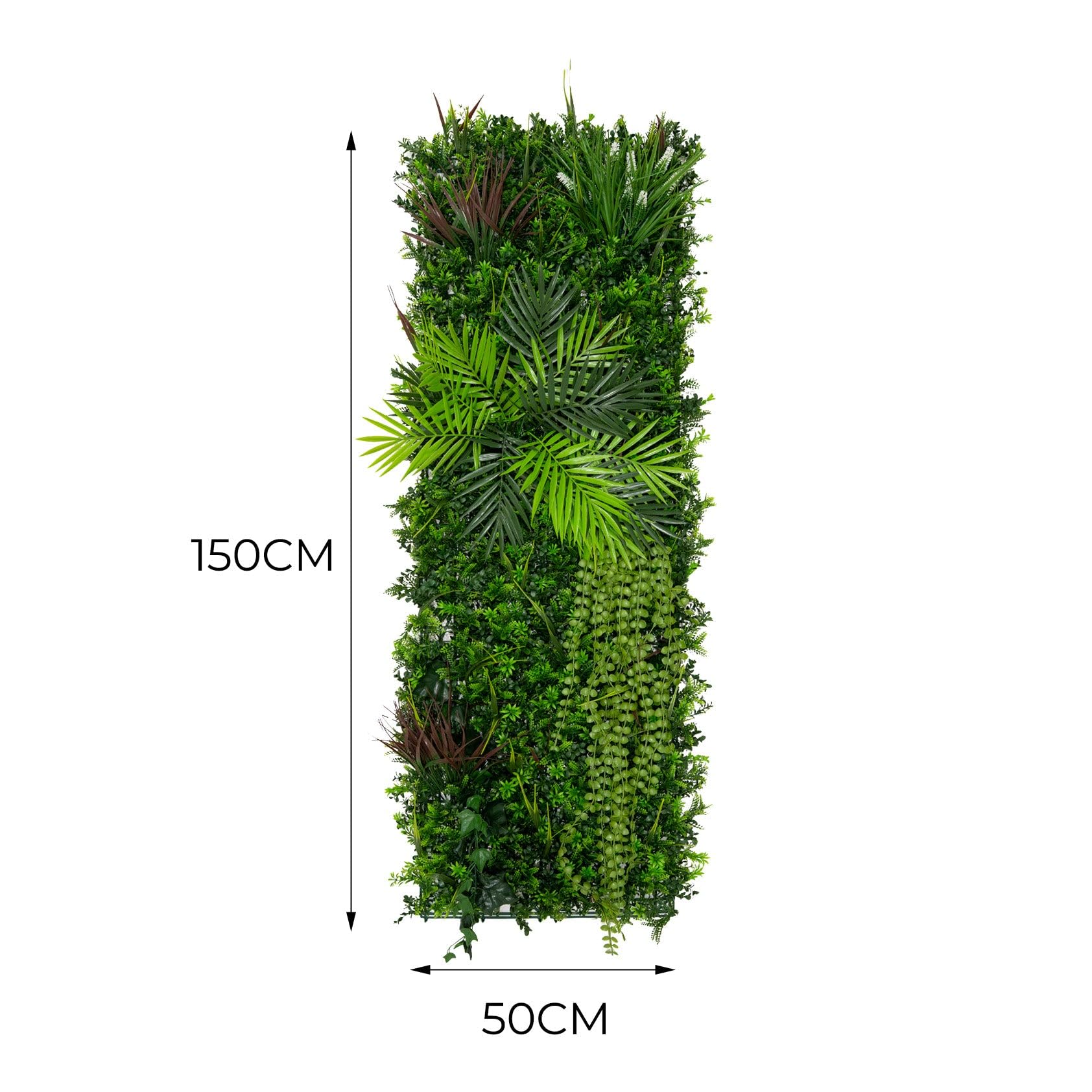 Panel de pared de Jardín Vertical Artificial Alina 50x150cm | Apto interior y exterior: Resistente a UV y clima | Fácil instalación y bajo mantenimiento | Diseño realista y flexible