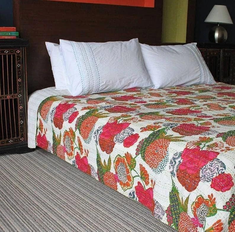 Indische handgemachte schöne Schwarze khambadiya Patchwork Tagesdecke Überwurfdecke Quilt (60 X 90 Inches)