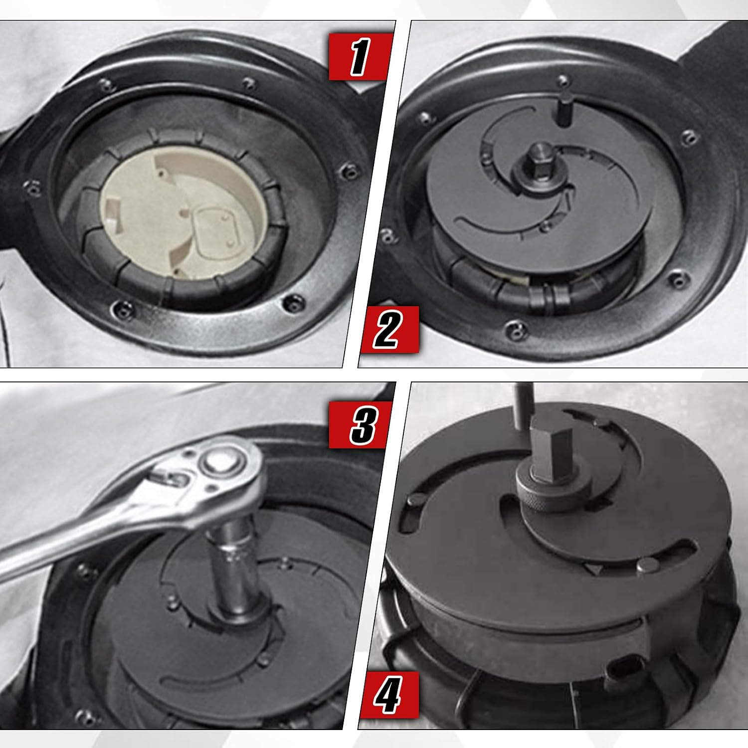 SPEEDWOX Adjustable Fuel Tank Lid Wrench Universal Fuel Pump Removal Tool Adjustable Fuel Pump Cover Remove 3 Jaws Fuel Tank Lid Wrench Oil Cap Pump Cover Remove Spanner 87mm-170mm