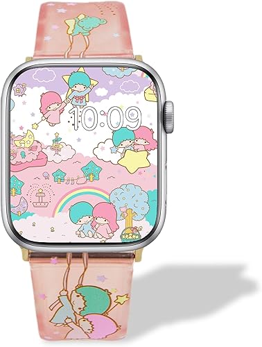 Miniatura 4 de Sonix x Sanrio Correa de reloj + parachoques de reloj (rosa)  Estrellas gemelas pequeñas