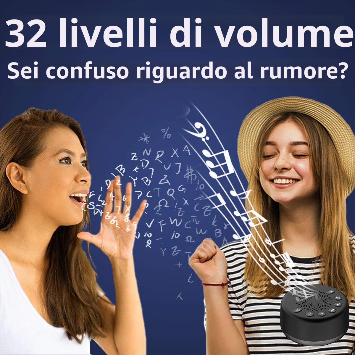 Easysleep Sound White Noise Machine con 25 suoni lenitivi con 32 livelli di volume 5 timer funzione di memoria per adulti neonati e bambini