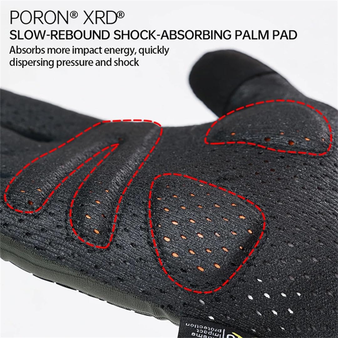 Męskie profesjonalne rękawiczki rowerowe sprężynowe do ekranu dotykowego Shock Gel Pad Full Finger Road Gloves