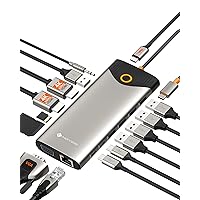 NOVOO Docking Station USB C, 15 in 1 Hub C con Adattatore HDMI Dual 4K@60Hz