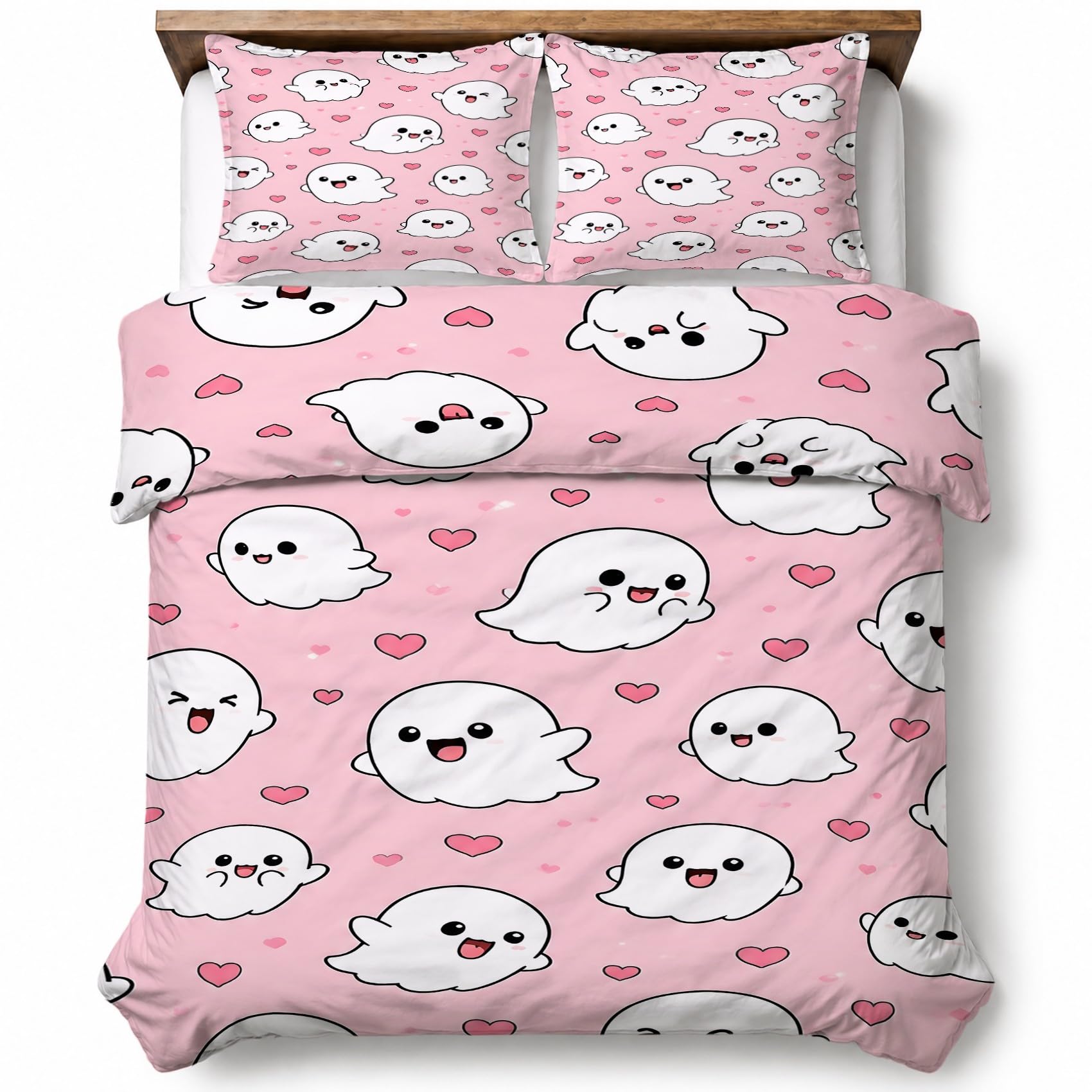 Generisch Herz-Geist Bettwäsche 220x240 3tlg Schlafzimmer Deko