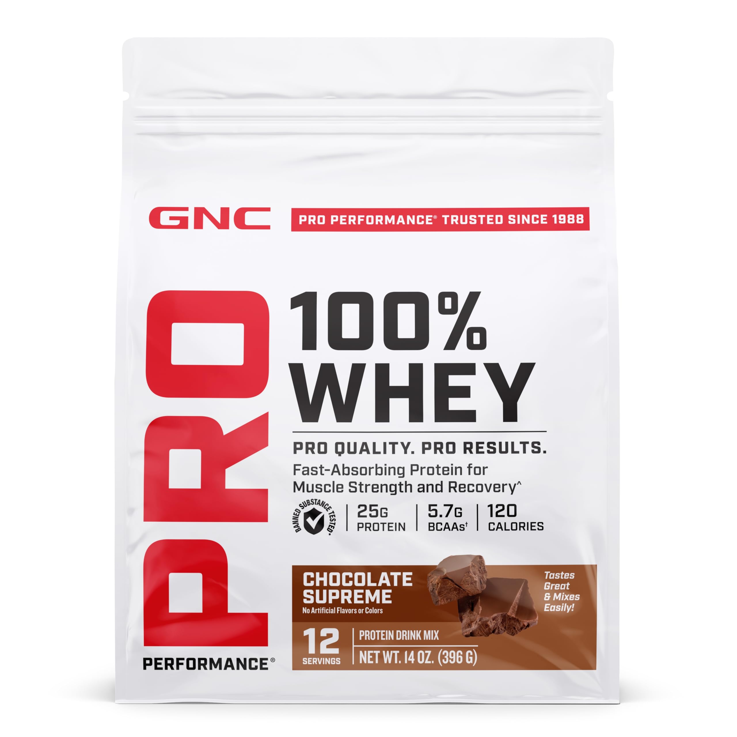 GNC Pro Performance 100% Whey 2.0 sabor Chocolate Supreme, 12 porções