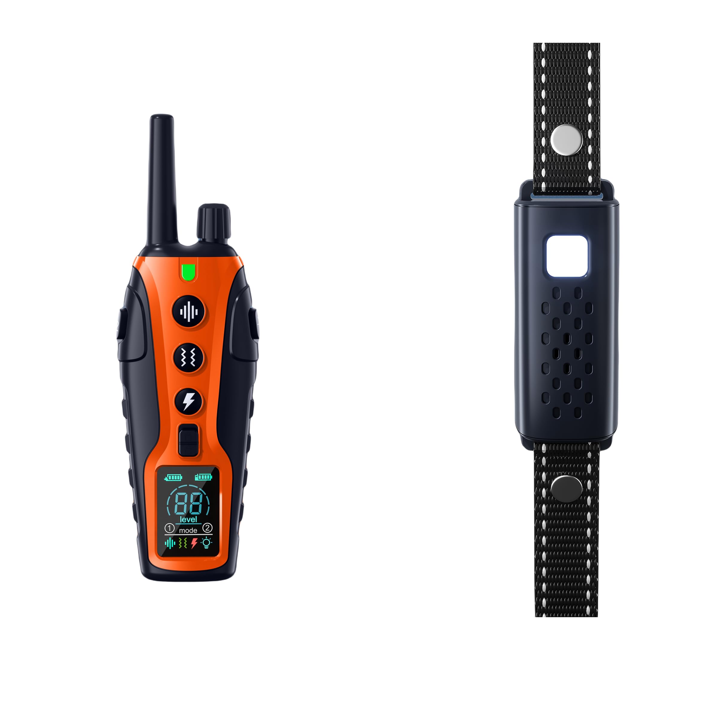 Dog Shock Collar with Flashing Light for Night Walks,Dog Training Collar with Adjustable Pitch Beep,Vibration,Shock and Keypad Lock,Dog Training Collar with Remote 4000FT,Shock Collar Dog