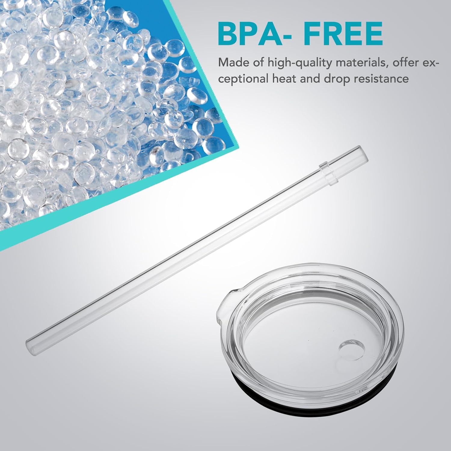 20 oz Tumbler Straw Lid, Replacement Lids Compatible for YETI Rambler 16/20 oz Stackable Cup, 24 oz Mug, 25 oz Straw Mug, BPA Free and Shatter-proof Travel Tumbler Top Lids Cover, 2 Pack - Image 5