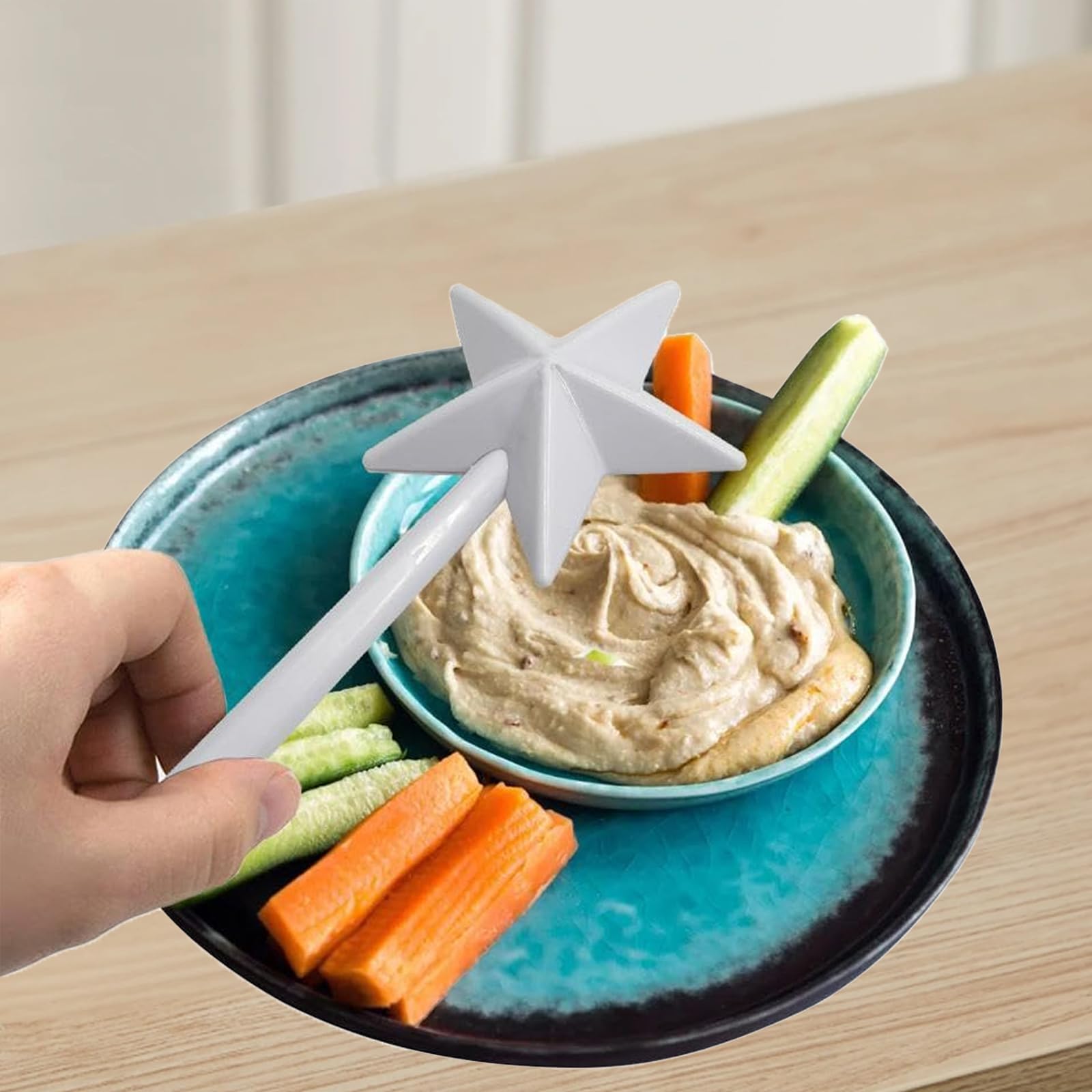 Lot de 4 Salière Et Poivrière,Salière et Poivrière en Forme d'étoile,Salière Et Poivrière À Baguette Magique,Distributeur pour Assaisonnement avec Baguette Magique,pour Cuisine Décoration de table