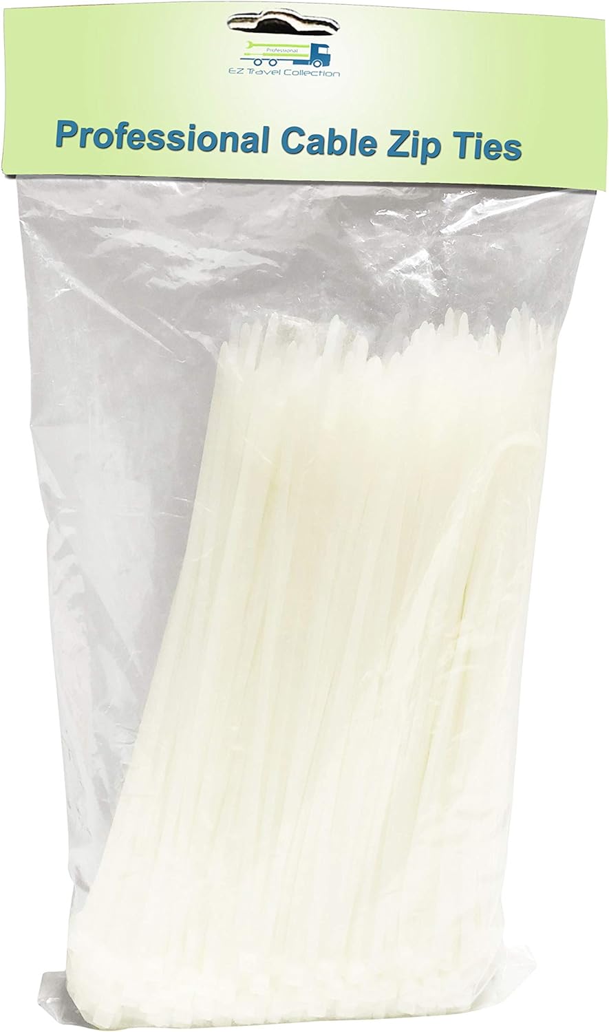 500 Pack White Cable Ties (12" Long)