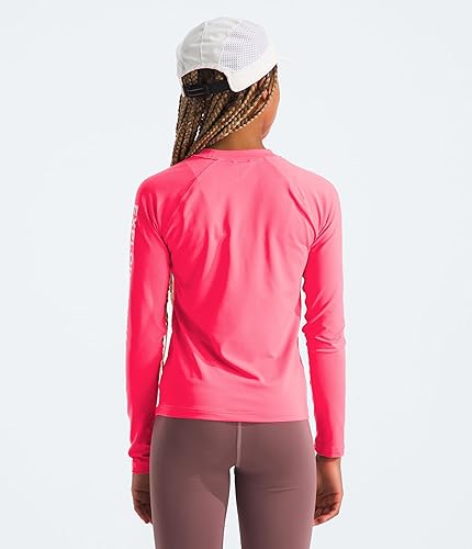THE NORTH FACE Girls' Amphibious Long Sleeve Sun Tee(Radiant Poppy,Large)