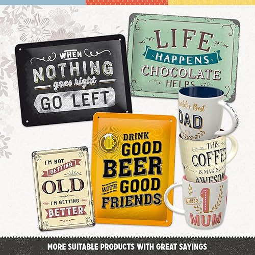 Miniatura 4 de Nostalgic-Art Cartel de hojalata retro  Happy Wife Happy Life  Idea de regalo para los fanáticos de la nostalgia, placa de metal, diseño vintage