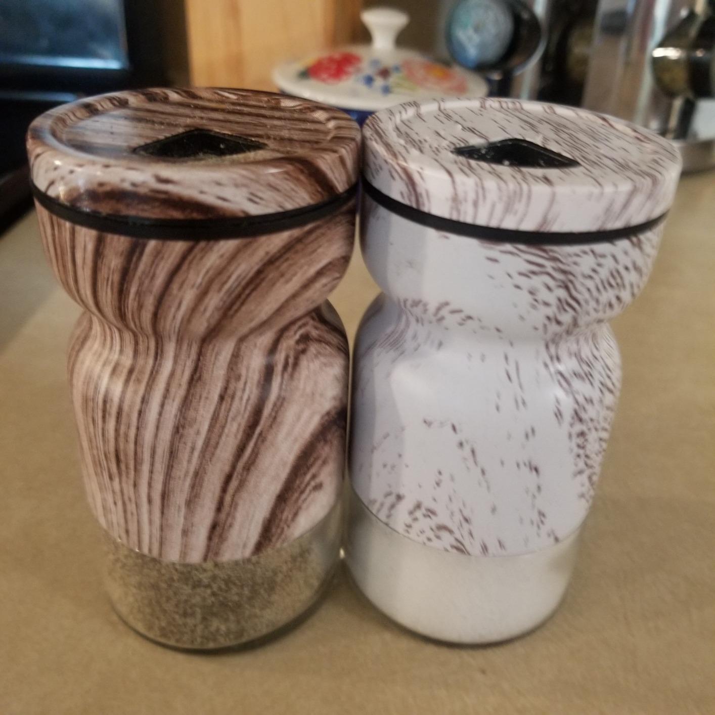 Salt and Pepper Shaker Set with adjustable pour holes