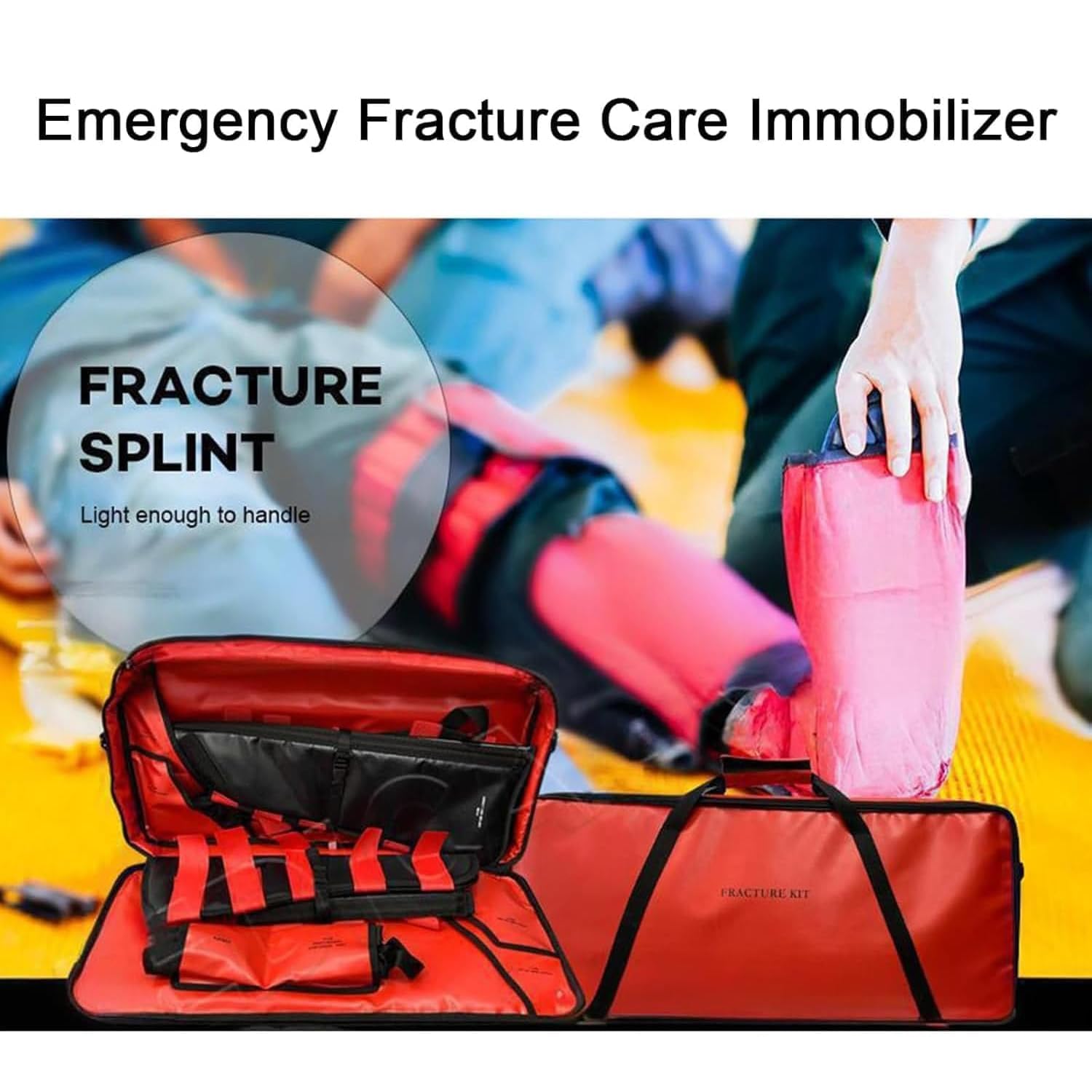 Kit D'immobilisation Pour Fractures, Kit D'immobilisation D'urgence, Attelles Pour Traumatismes Au Bras, À La Jambe Et À L'épaule Avec Sac De Transport, Destiné Aux Secouristes Et Aux Professionnels