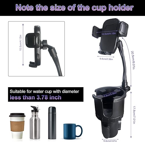 Miniatura 5 de JINKEY Soporte para teléfono con rotación de 360 de cuello de cisne con soporte para teléfono celular con base ajustable, soporte para teléfono