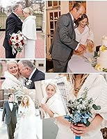 Vista 7 de BEAUTELICATE Chal de piel sintética para mujer, abrigo de piel suave para eventos de boda de invierno