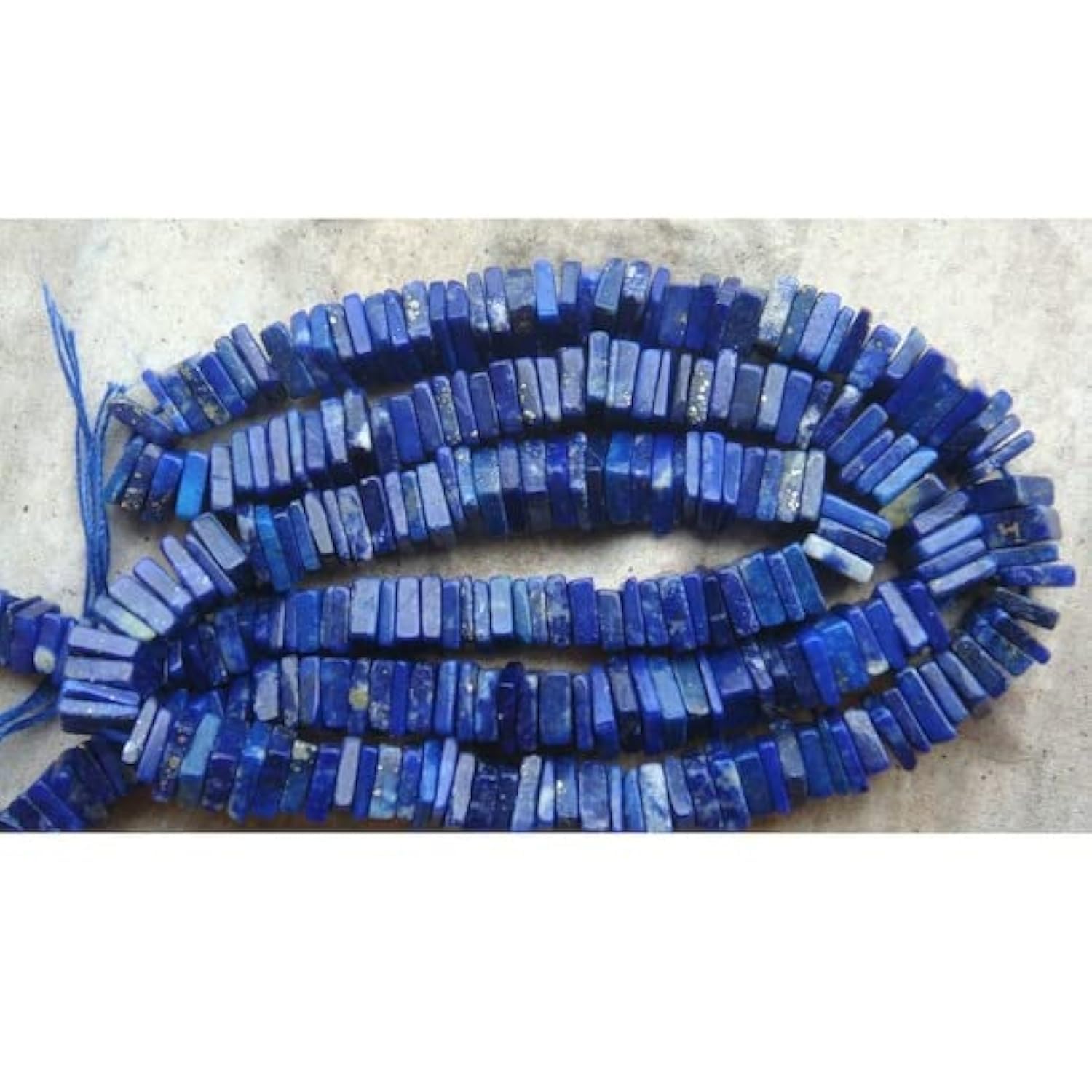 Perles en lapis-lazuli véritable de qualité supérieure, coupe heishi carrée haut de gamme