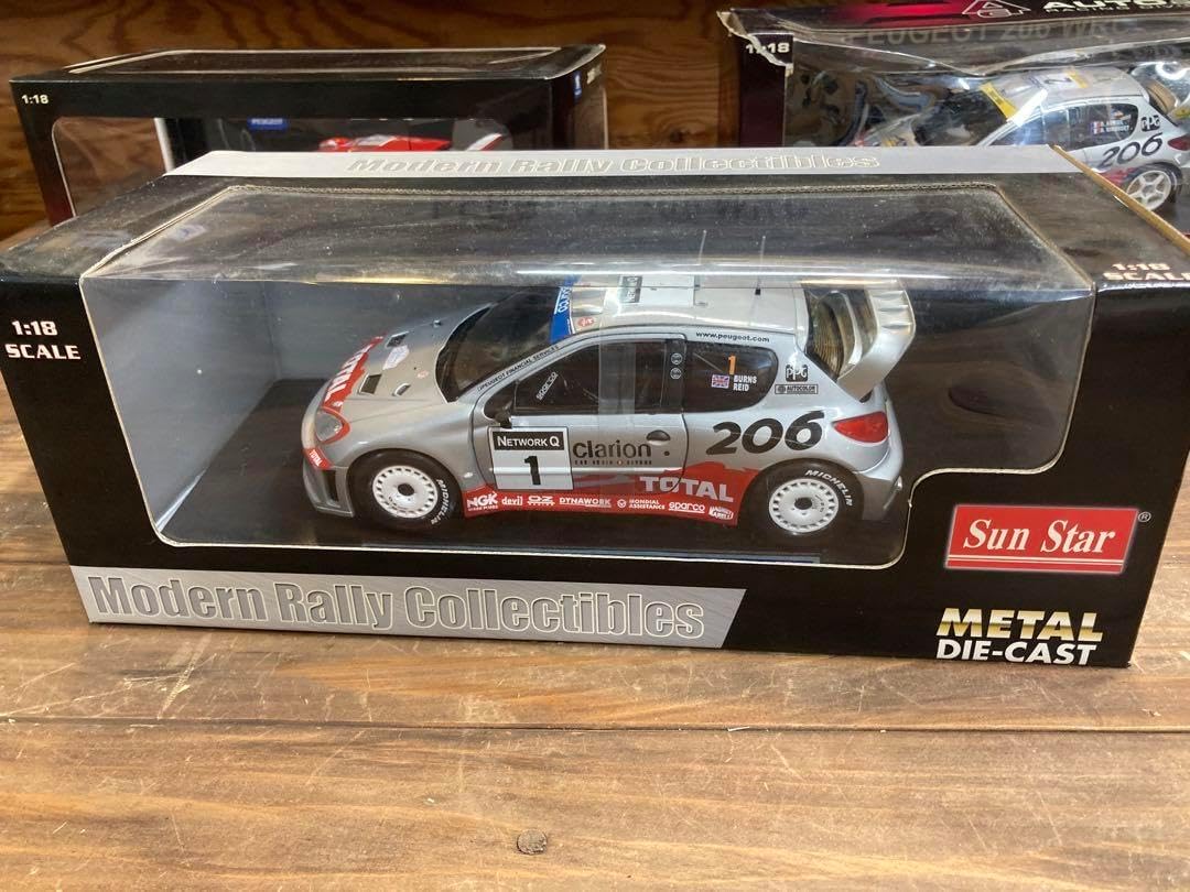 AUTOartプジョー206WRC3台セット絶版車メチャレアナンバーおまけ付き