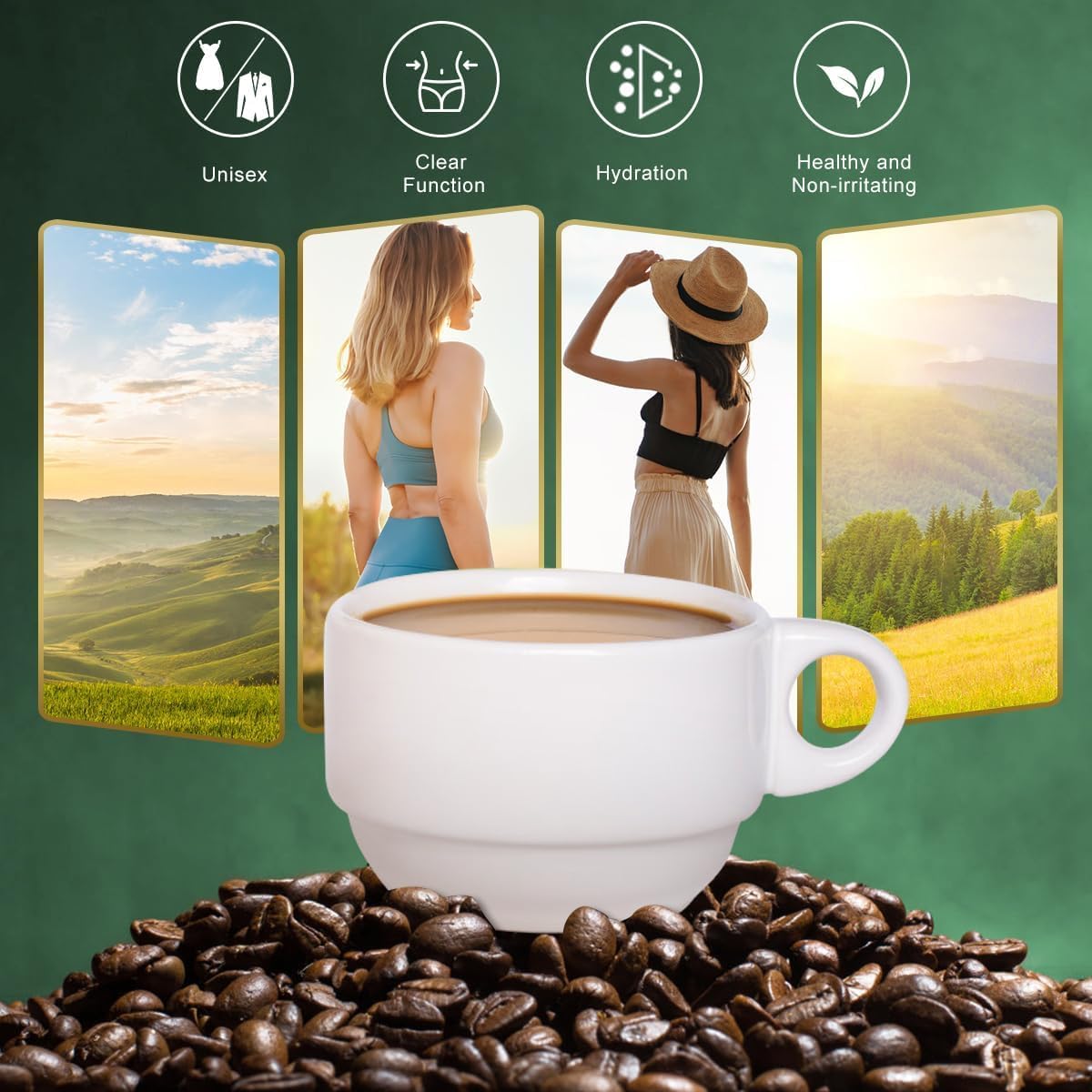 Natürlicher grüner Kaffee unterstützt den Stoffwechsel, steigert die körperliche Vitalität und fördert die Gesundheit