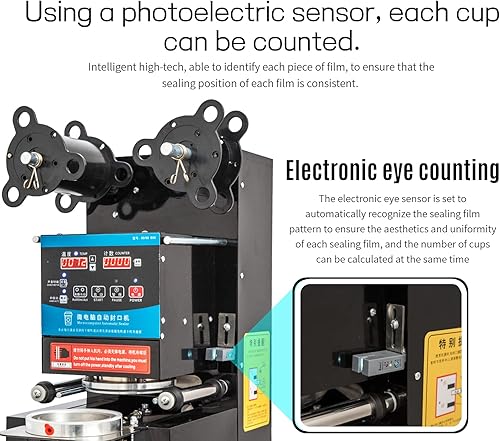 Miniatura 5 de Marada Máquina selladora de tazas de 903.740 in Máquina selladora eléctrica de tazas completamente automática 500-650 tazasH Sellador Boba comercial