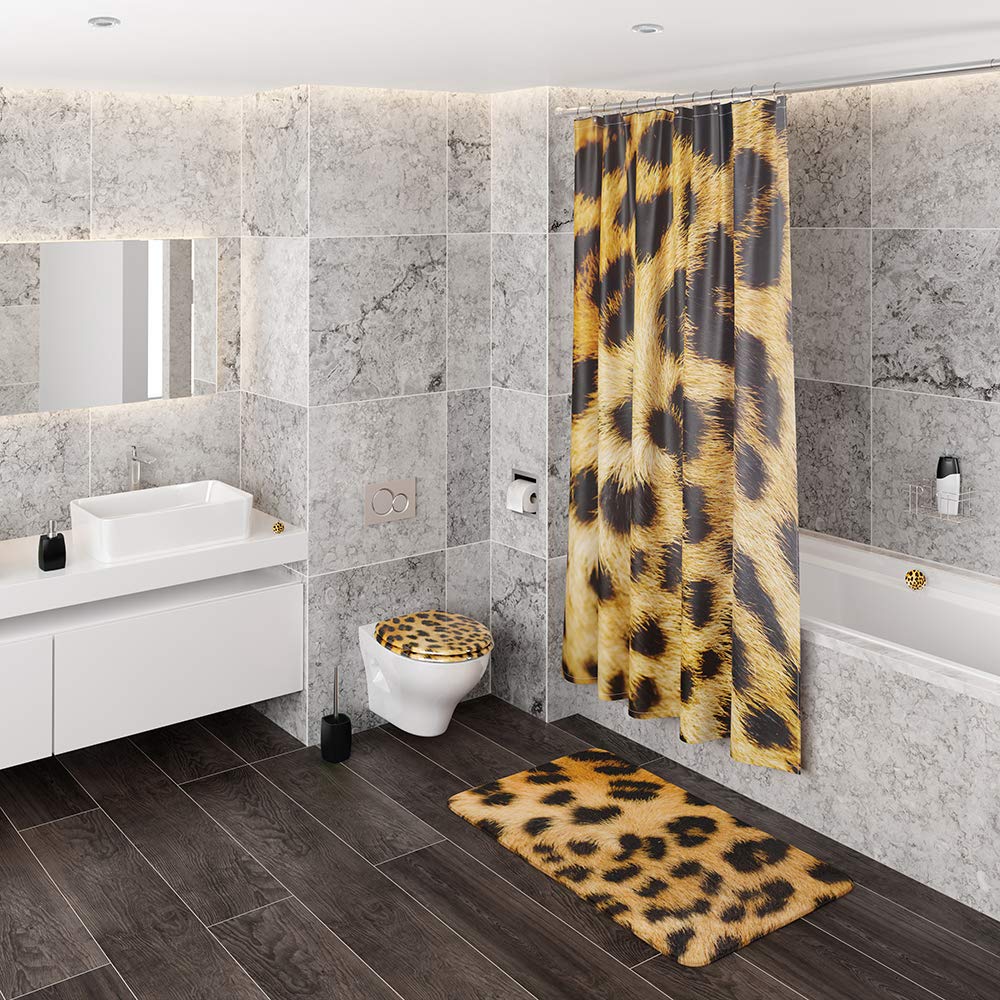 Sanilo WC Sitz ohne Absenkautomatik, viele neue Toilettendeckel zur Auswahl, hochwertige Oberfläche, stabile Scharniere, leichte Montage (Leopardenfell)