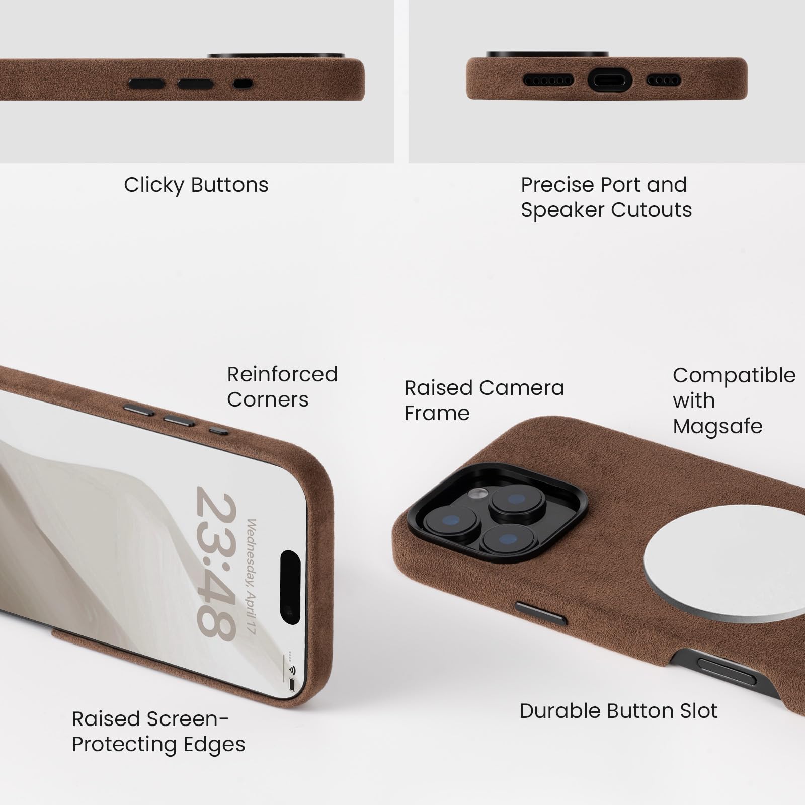 Amazon.co.jp: ALTRAALMA アルカンターラ 電話ケース iPhone 16