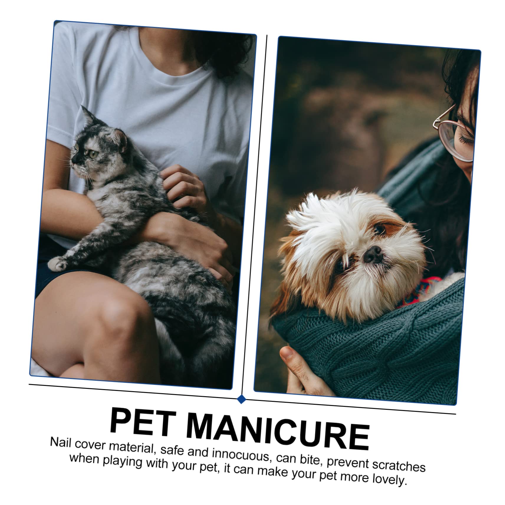FRCOLOR 480 Pièces Ensemble D'ongles pour Animaux De Compagnie Chapeau De Griffe pour Animaux De Compagnie Casquettes pour Chats Assorti Gel De Silice Fournitures pour Animaux