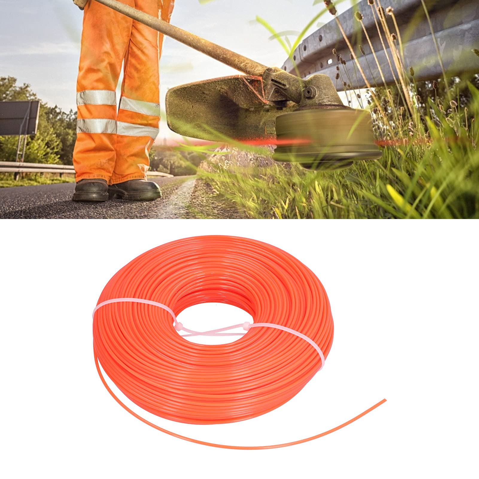 Cavo per decespugliatore da 120 m Linea da 2,4 mm in nylon tondo per decespugliatore Tosaerba da giardino domestico ad alte prestazioni di taglio Arancione