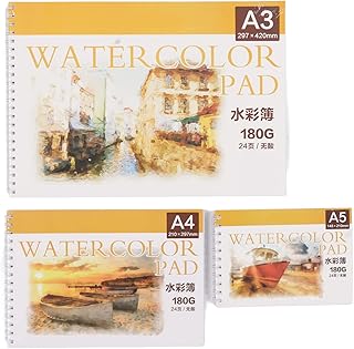 3Pcs Watercolour Paper Pad 24 Pages 180g Watercolour Aquarelle Paper A3 A4 A5 Watercolor Paper Book for Sketching Painting