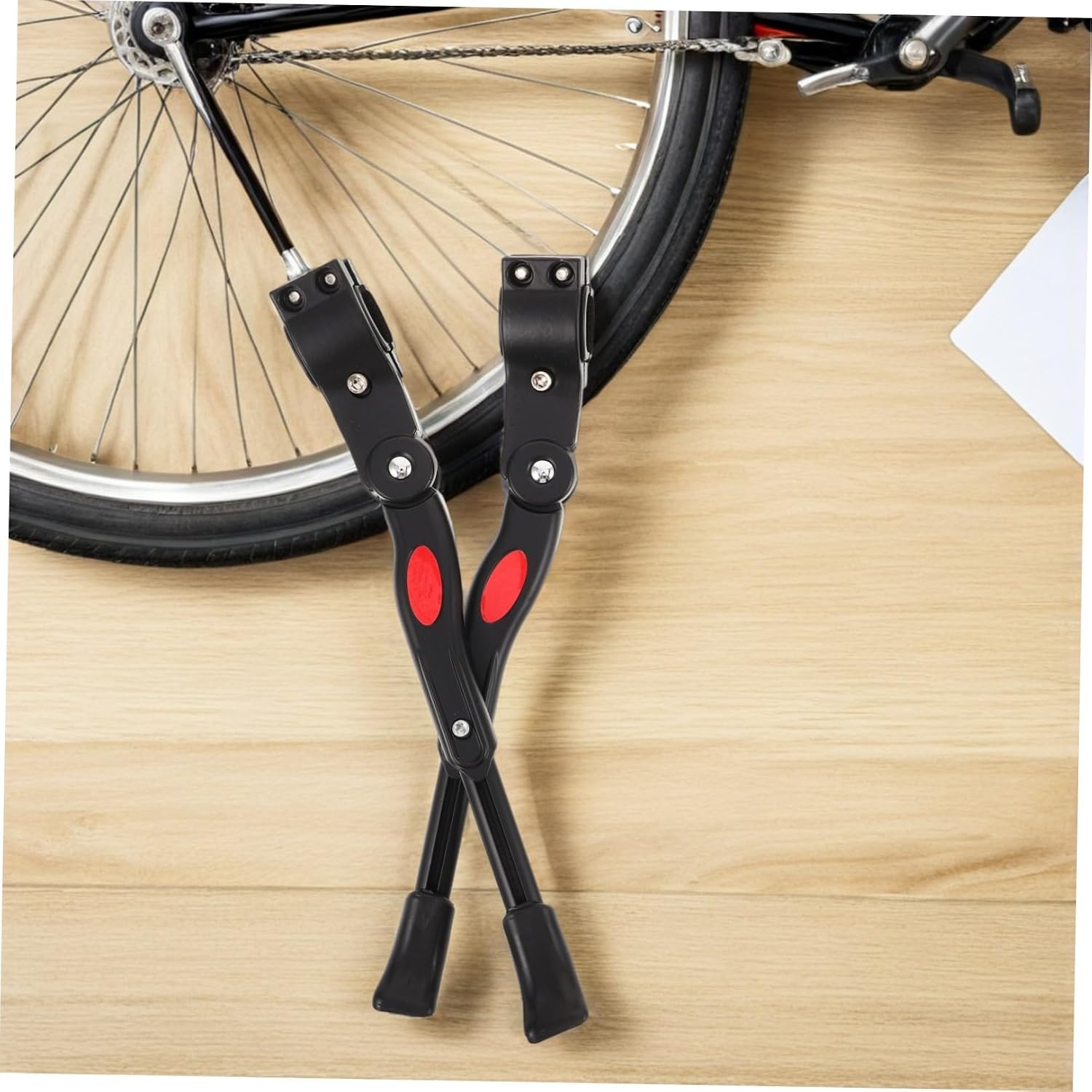 Toyvian 2pcs Bicycle Side Stand: Aluminum Alloy Bike Kickstand For Mountain Road Bikes - Black Adjustable Bicycle Parking Stand For Outdoor