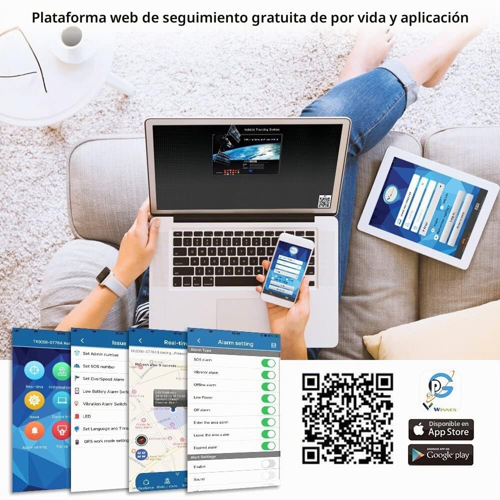 Localizador GPS 4G para Coche, 7800mAH Batería 120 Días en Espera, Seguimiento en Tiempo Real, Rastreador Magnético a Prueba de Agua para Moto, Camión - TK915