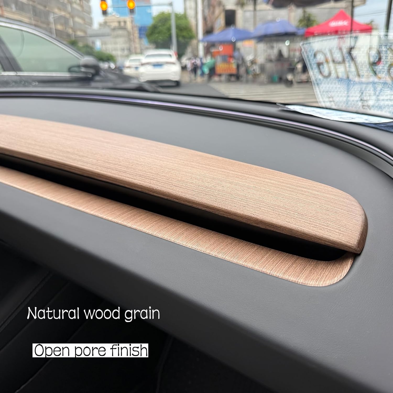 Real Wood Prime dashboard Cover Compatible with Tesla 2024 Refresh Highland Model 3 2025 2026 + Juniper Y Accessories Luxurious Hand Selected Wood Wrap Kit Open Pore Finish (Original Wood)