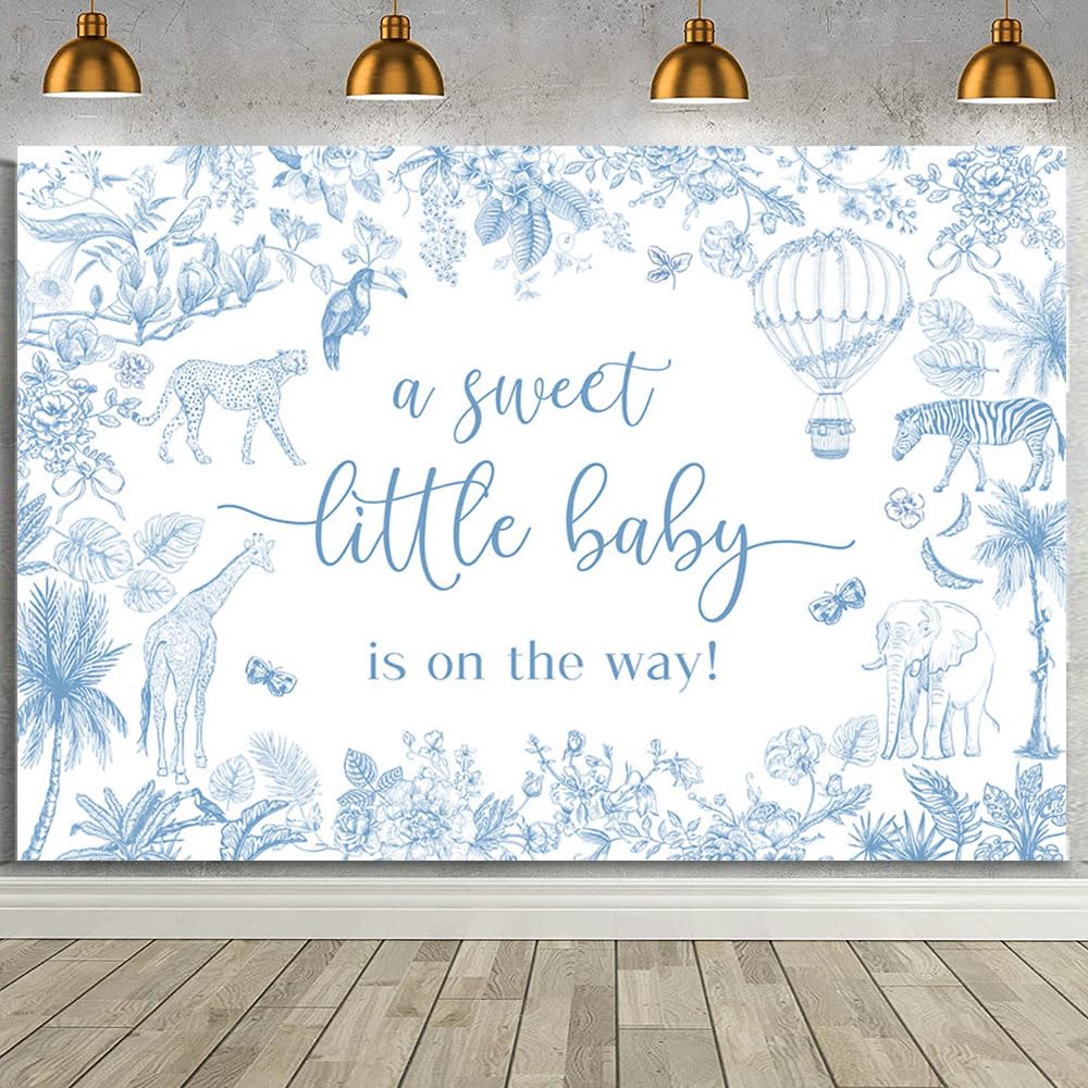 Photo 1 of MEHOFOND 7x5ft Blue Baby Shower Backdrop