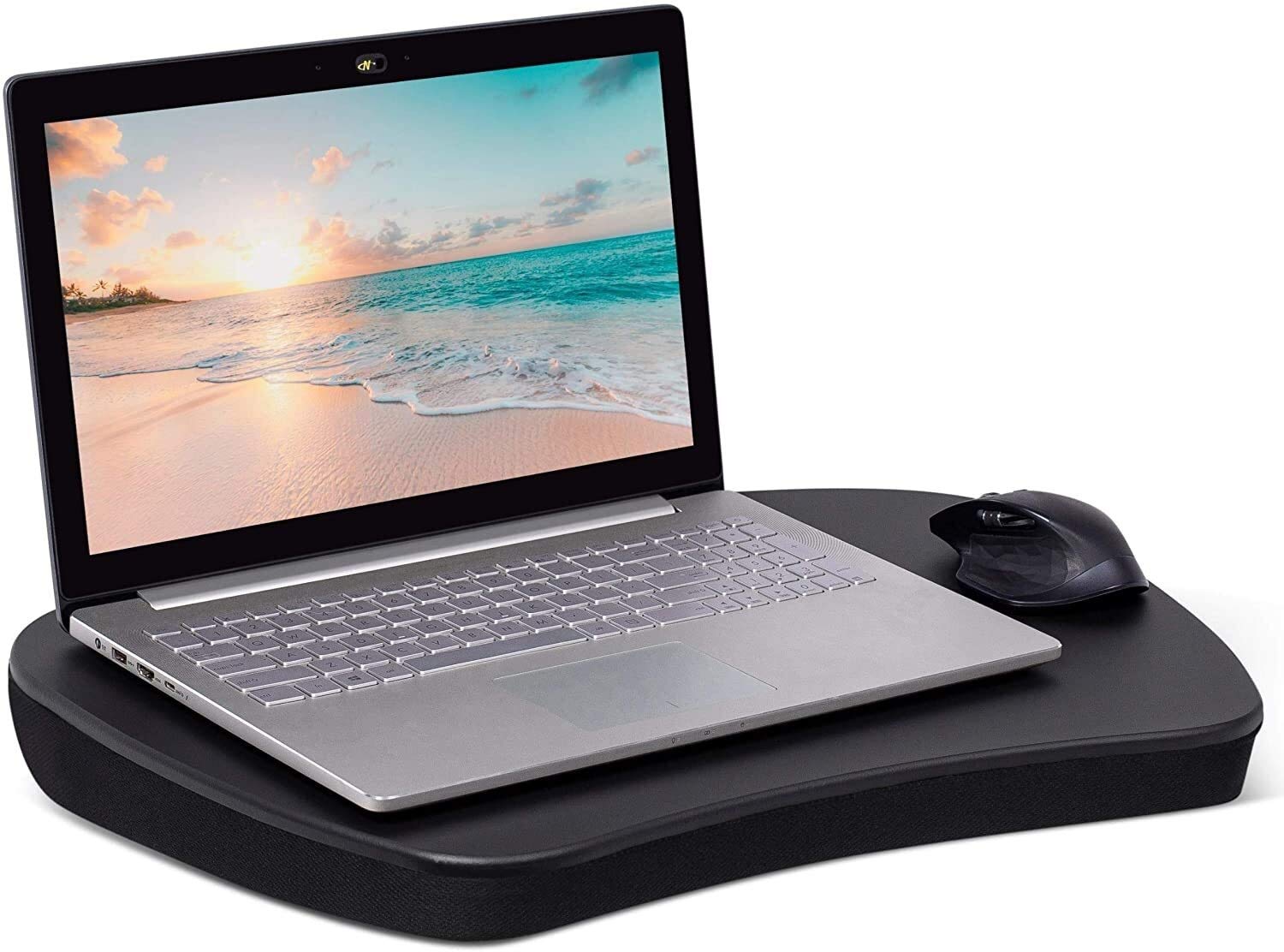 Storage stand TV stand bedroom computer desk Creative Home Furnishing, Hao Shuo New Computer Desk Notebook Stand Oversized Memory Foam Lap Desk - Matte Black - Portable Home Office Stand - Couch Bed T