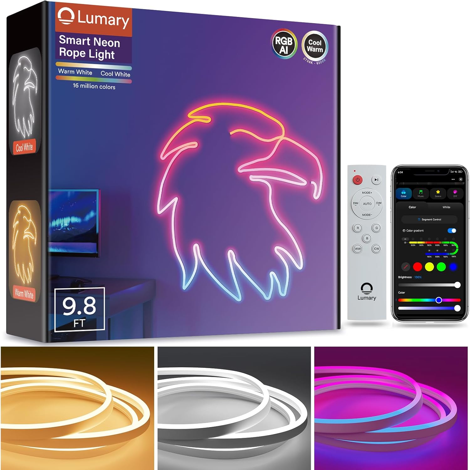 Lumary Smart RGBAICW Neon Rope...