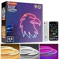 Lumary Smart RGBAICW Neon Rope Light Indoor, 9.8ft LED Lights for Bedroom Works with Alexa/Google Assistant, 180LEDs/m RGB & Warm White & Cool White Strip, Wall Decor for Halloween, Softer Material