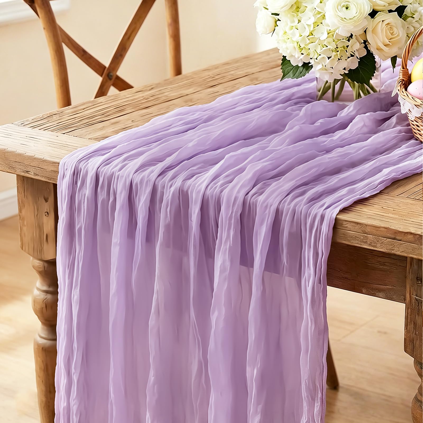 Pink Cheesecloth Table Runner - 10FT Boho Decor -15