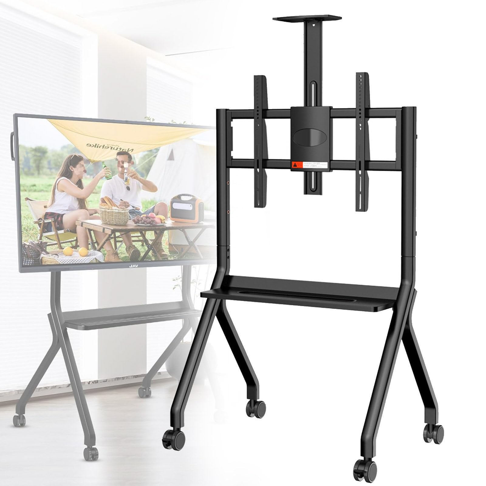 OLSKFUH Interactive Whiteboard Stand With Rolling Wheels For Modern Office Or Classroom, Four Lockable Wheels, Durable And Versatile Design,Black-FD570