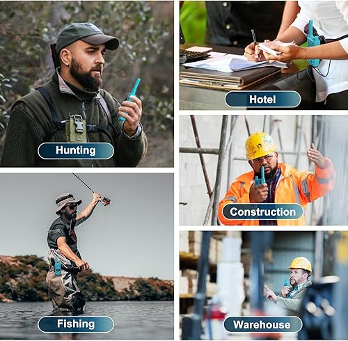 Miniatura 6 de KETELESE Walkie Talkies T1 de largo alcance con auricular de tubo acústico, radios bidireccionales FRS portátiles, USB C recargable walky talky para