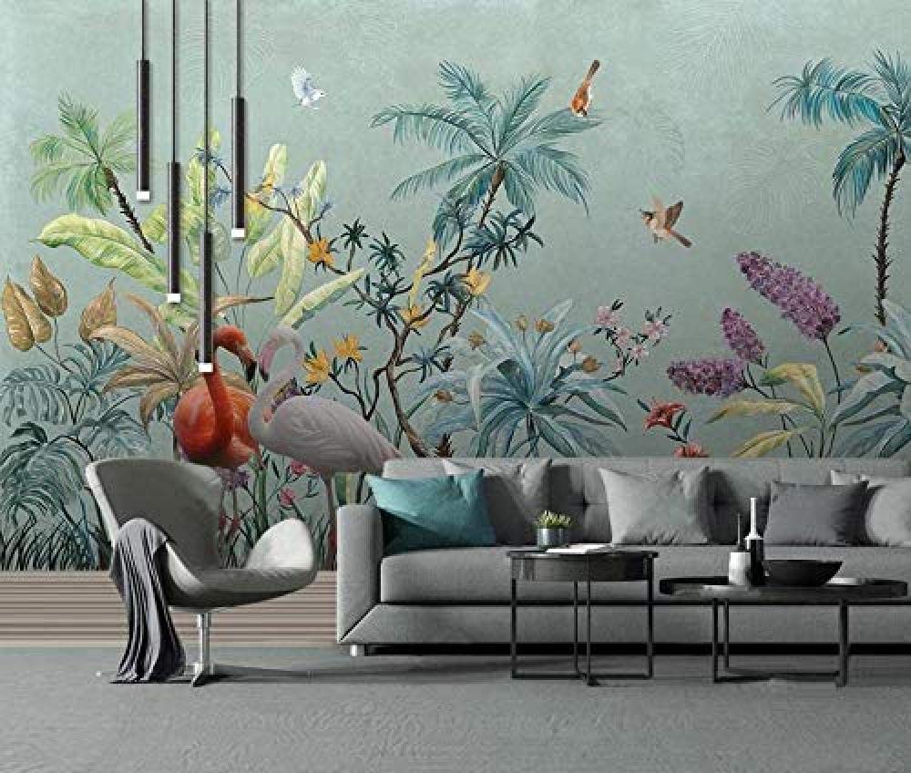 ZZXIAO Hand Painted Botanical Flower Flying Bird Bathroom Wallpaper Bedroom Wallpaper Living Room Ki Non-Woven Silk Custom 3D Wallpaper Paste Living Room The Wall for Bedroom Mural border-150cm×105cm
