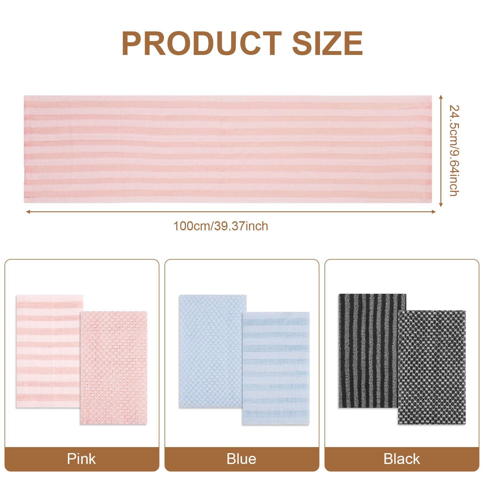 6 sztuk ręcznik do peelingu prysznicowego, bardzo długi 100 cm, antybakteryjny ręcznik do peelingu pod prysznic, czyszczenie pleców i martwej skóry (3 kolory)