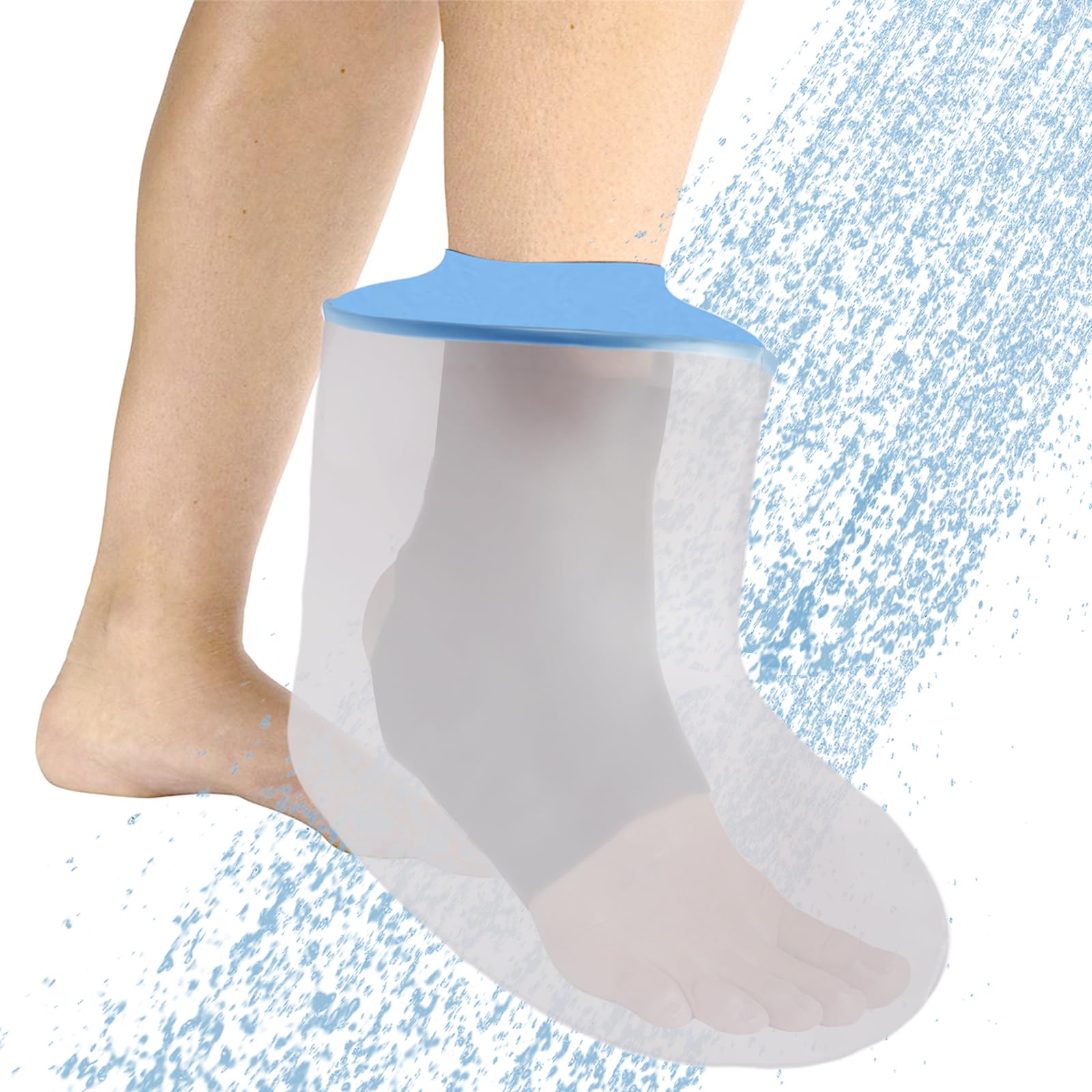 XIRRCV Waterproof Foot Cover for Shower – Cast Cover for Foot, Shower Boot Cover Waterproof Foot, Foot Cover for Shower After Surgery, Reusable Cast Bag for Adult
